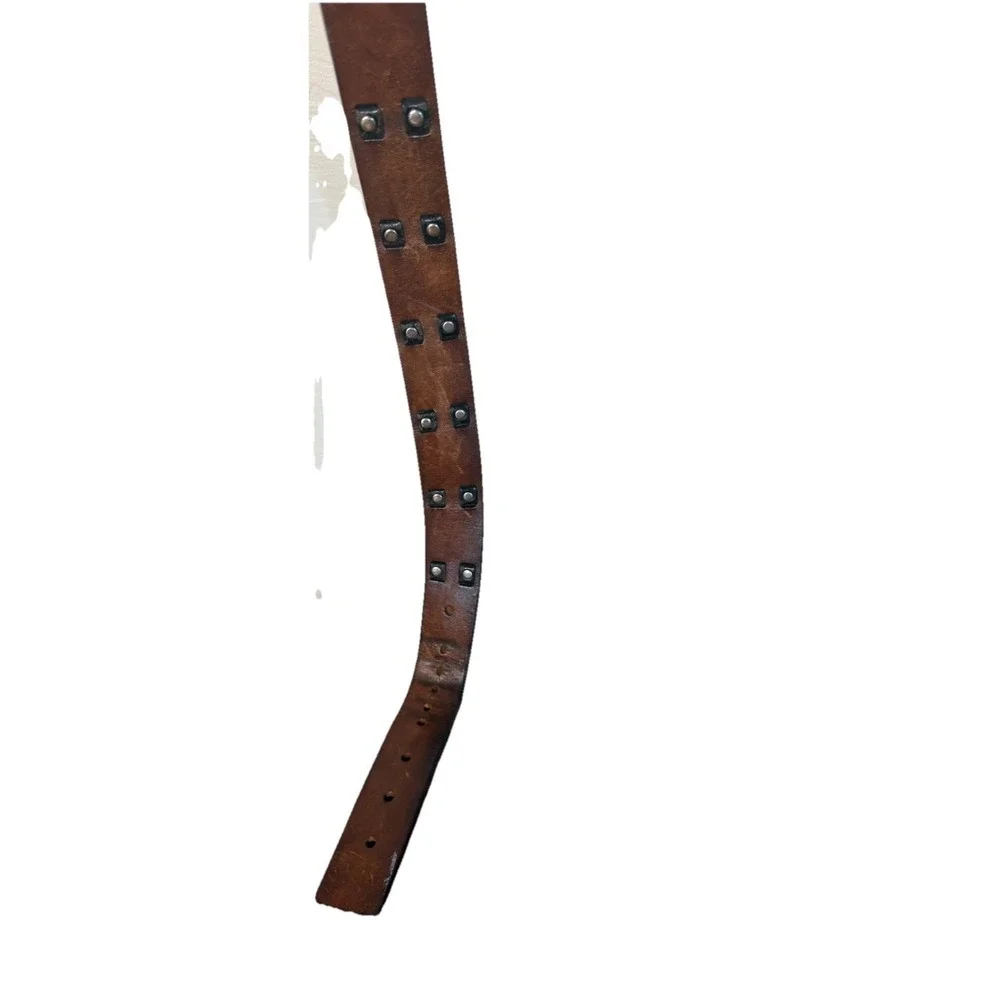 Vintage Mens leather belt studded leather 44